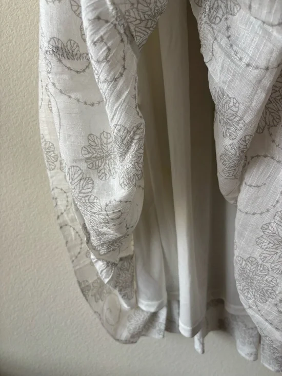 Boho White Sleeveless Maxi Dress Floral Abstract Print - Picture 4 of 7